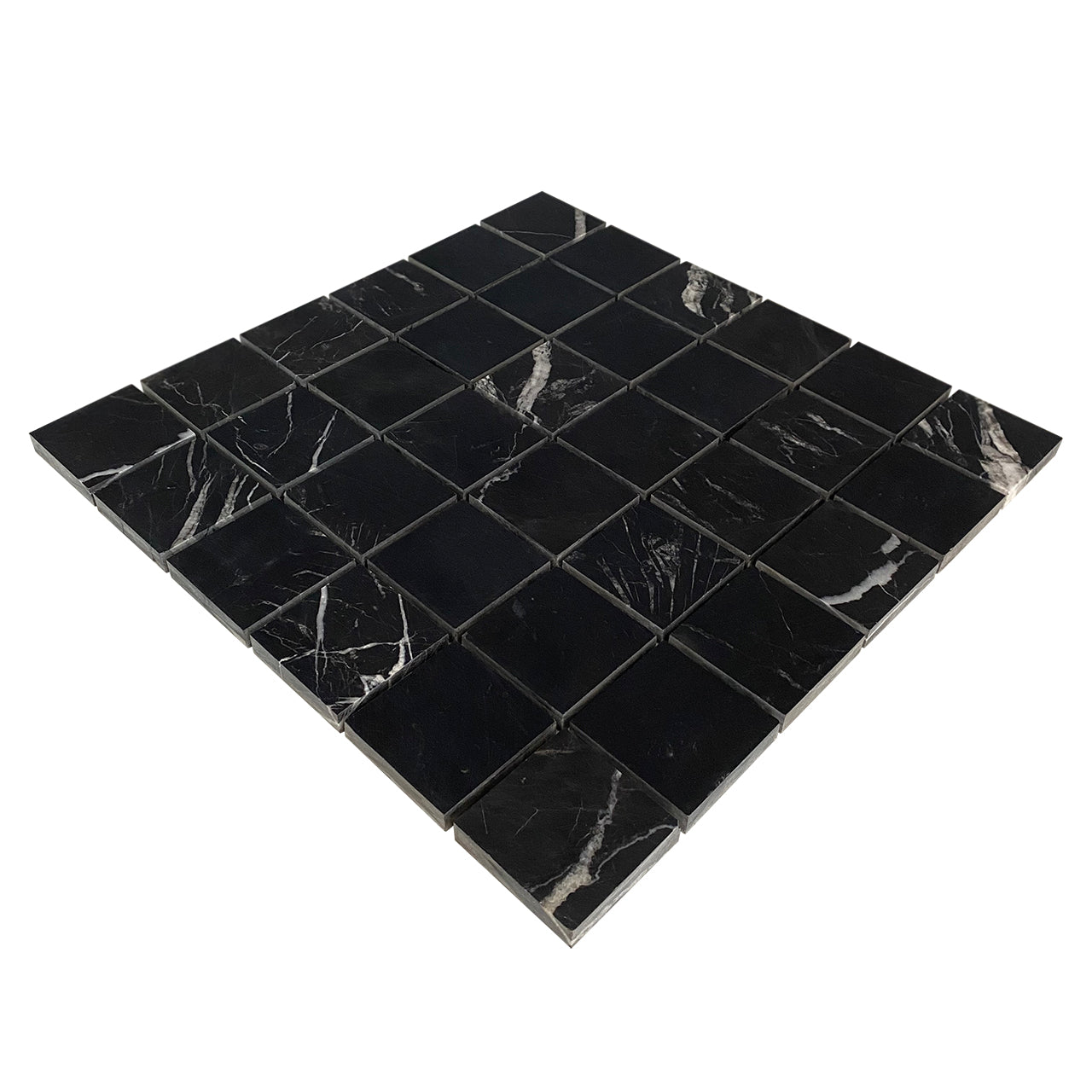 Nero Marquina Black Marble 2x2 Mosaic Tile Honed