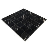 Nero Marquina Black Marble 2x2 Mosaic Tile Honed
