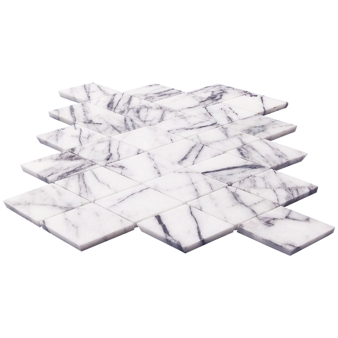 Lilac Marble Large Diamond Mosaic Tile Honed