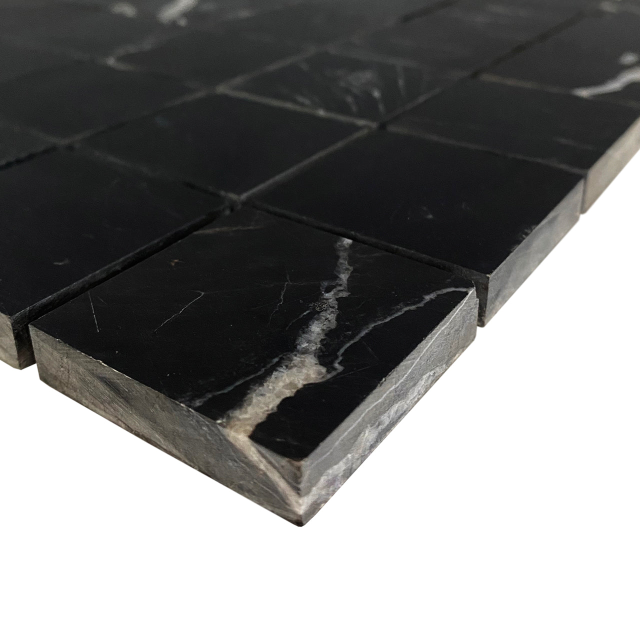 Nero Marquina Black Marble 2x2 Mosaic Tile Polished