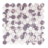 Calacatta Viola Marble Penny Circles Mosaic Tile with Calacatta Viola Circles Polished