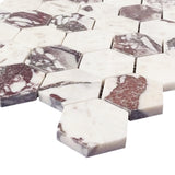 Calacatta Viola Marble 2" Hexagon Mosaic Tile Polished