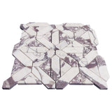 Calacatta Viola Marble with Viola Triangles Geometrica Mosaic Tile Polished