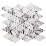 Lilac Marble Large Diamond Mosaic Tile Polished