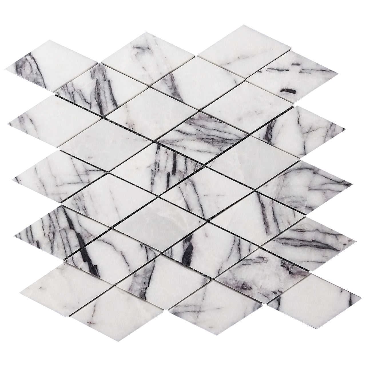 Lilac Marble Large Diamond Mosaic Tile Polished