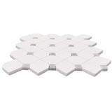 Bianco Dolomite Marble Dotty with Bardiglio Dots Mosaic Tile Polished