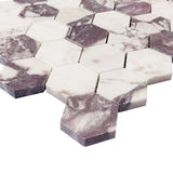 Calacatta Viola Marble 2" Hexagon Mosaic Tile Honed