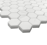 Bianco Dolomite Marble 1" Hexagon Mosaic Tile Honed