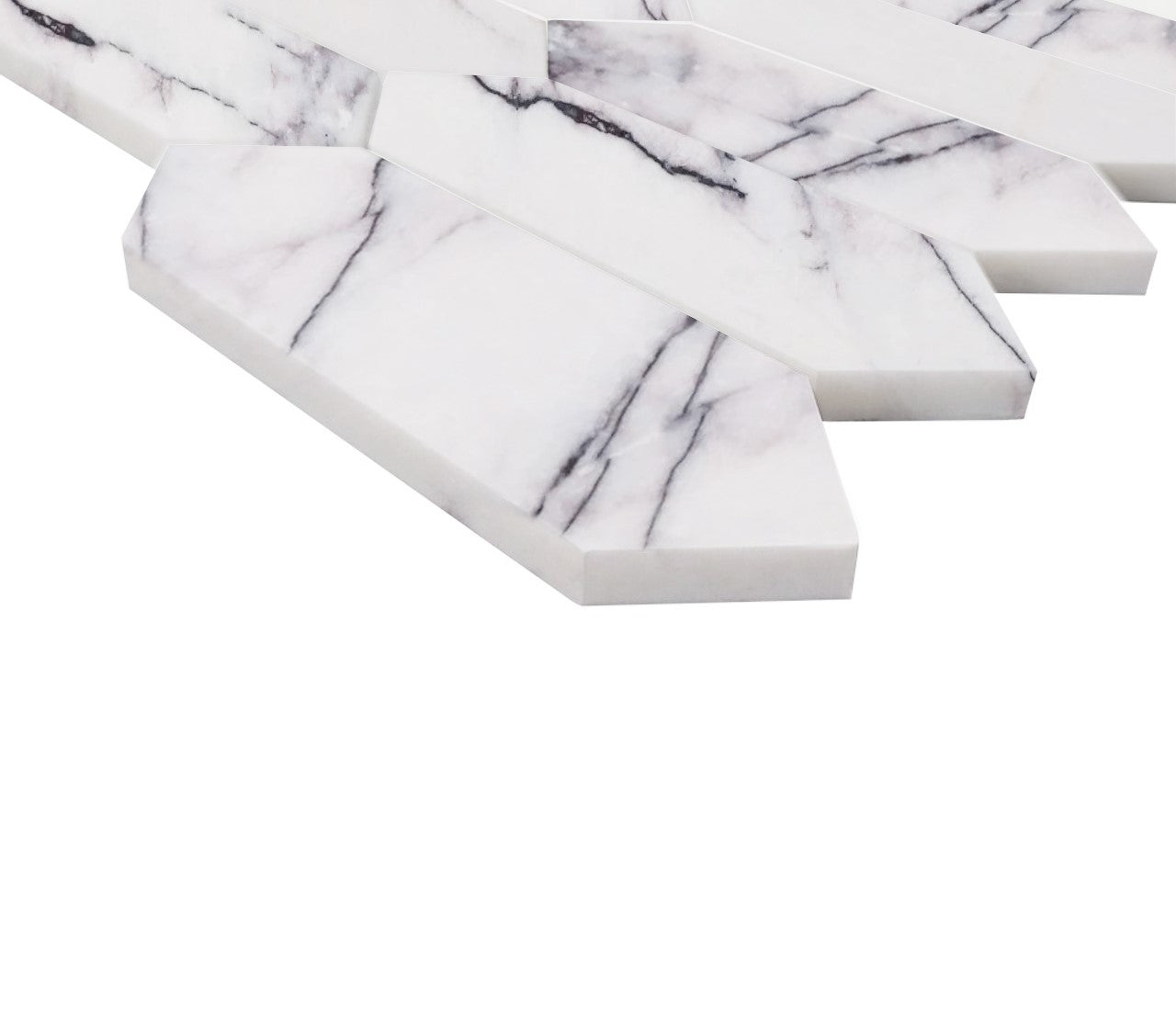 Lilac Marble Picket  Mosaic Tile Honed