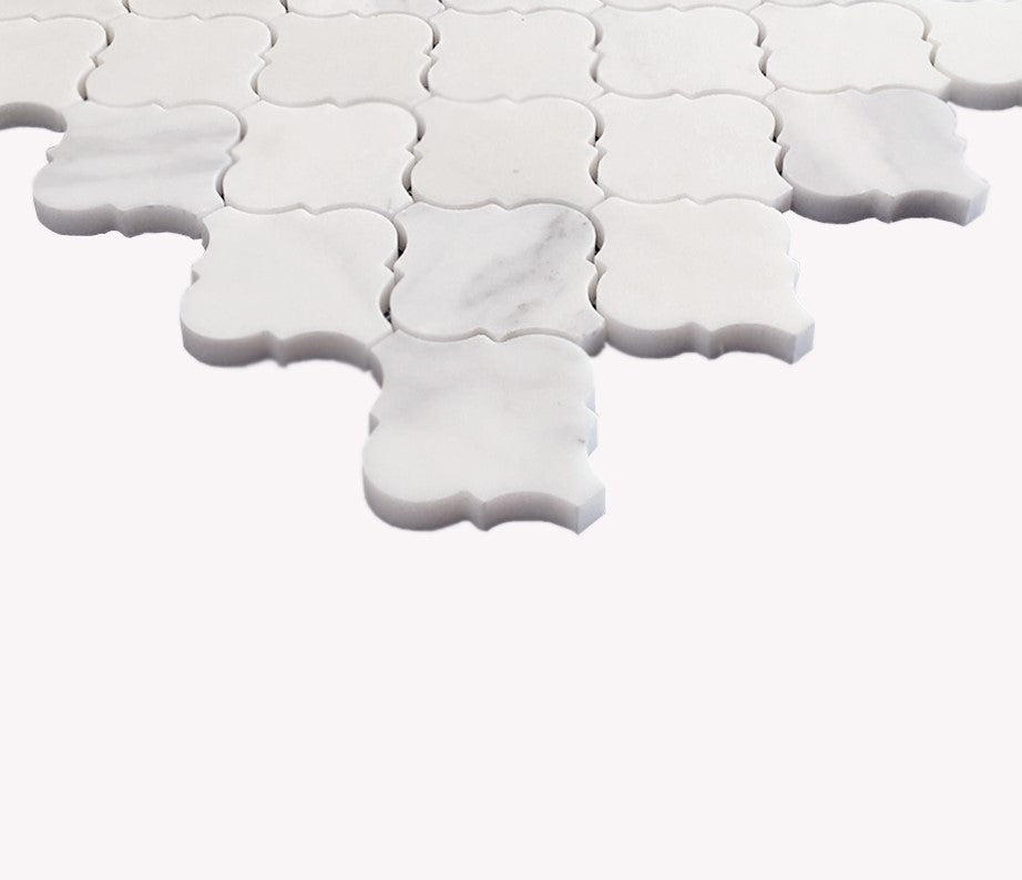 Calacatta Gold Italian Marble Arabesque Baroque Lantern  Mosaic Tile Polished