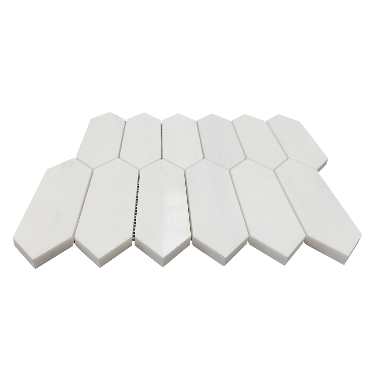Bianco Dolomite Marble Picket  Mosaic Tile Honed