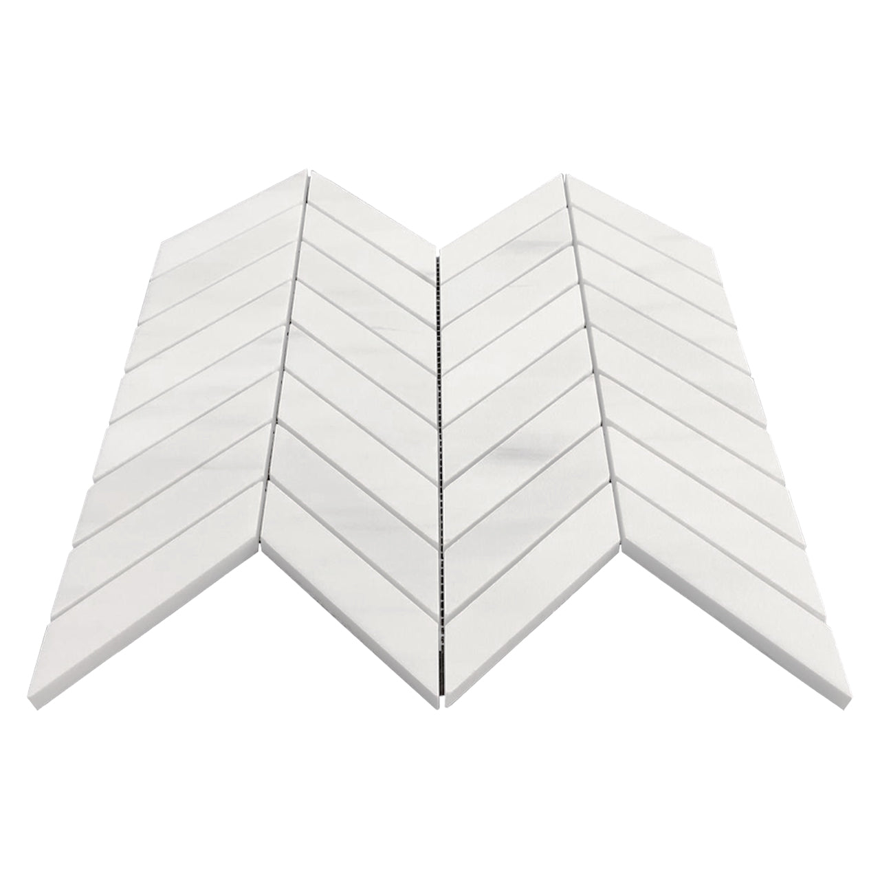 Bianco Dolomite Marble 1" x 4" Chevron Mosaic Tile Polished
