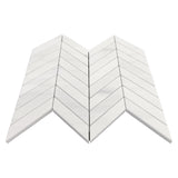 Bianco Dolomite Marble 1" x 4" Chevron Mosaic Tile Polished