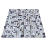 Calacatta Viola Marble Target Pinwheel with Dolomite Dots Mosaic Tile Honed