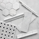 Carrara White Italian Marble 9" x 18" Tile Honed