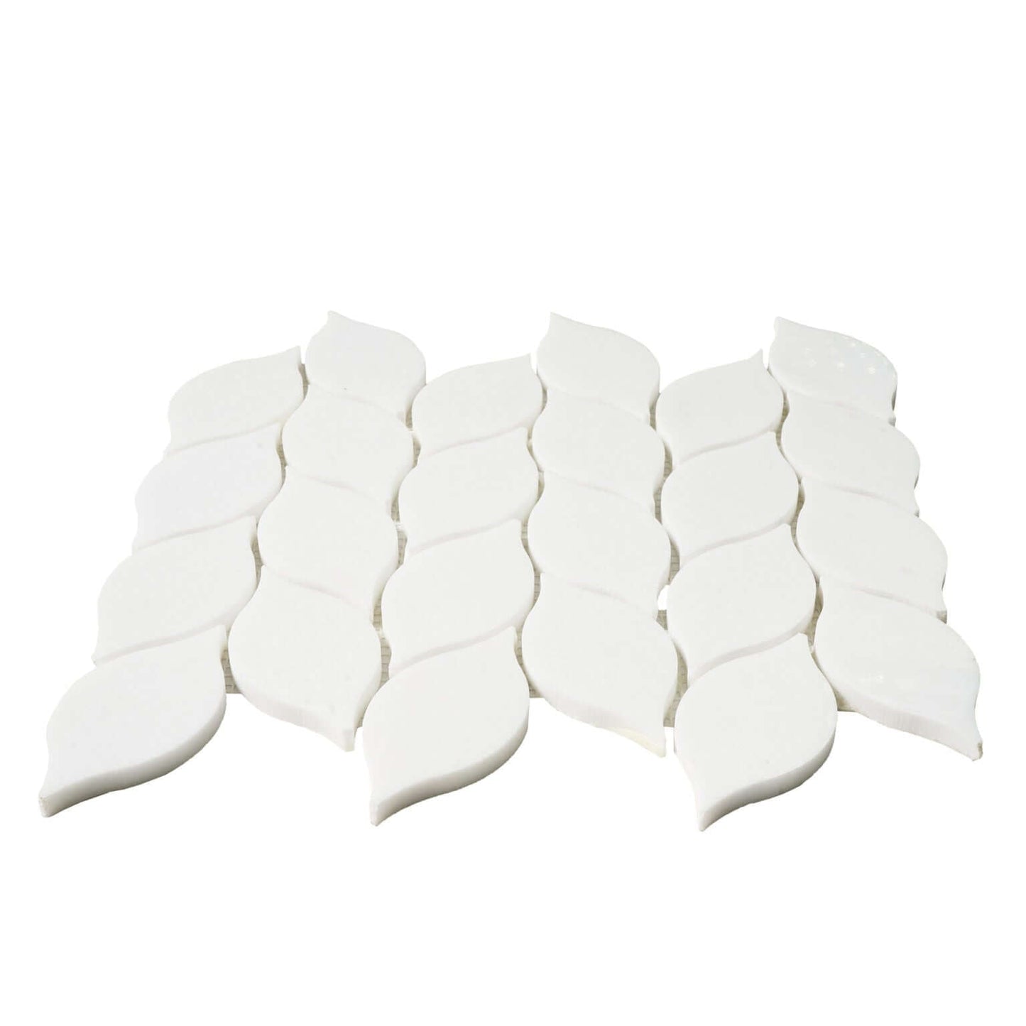 Thassos Leaf Motif Marble Mosaic Tile Polished
