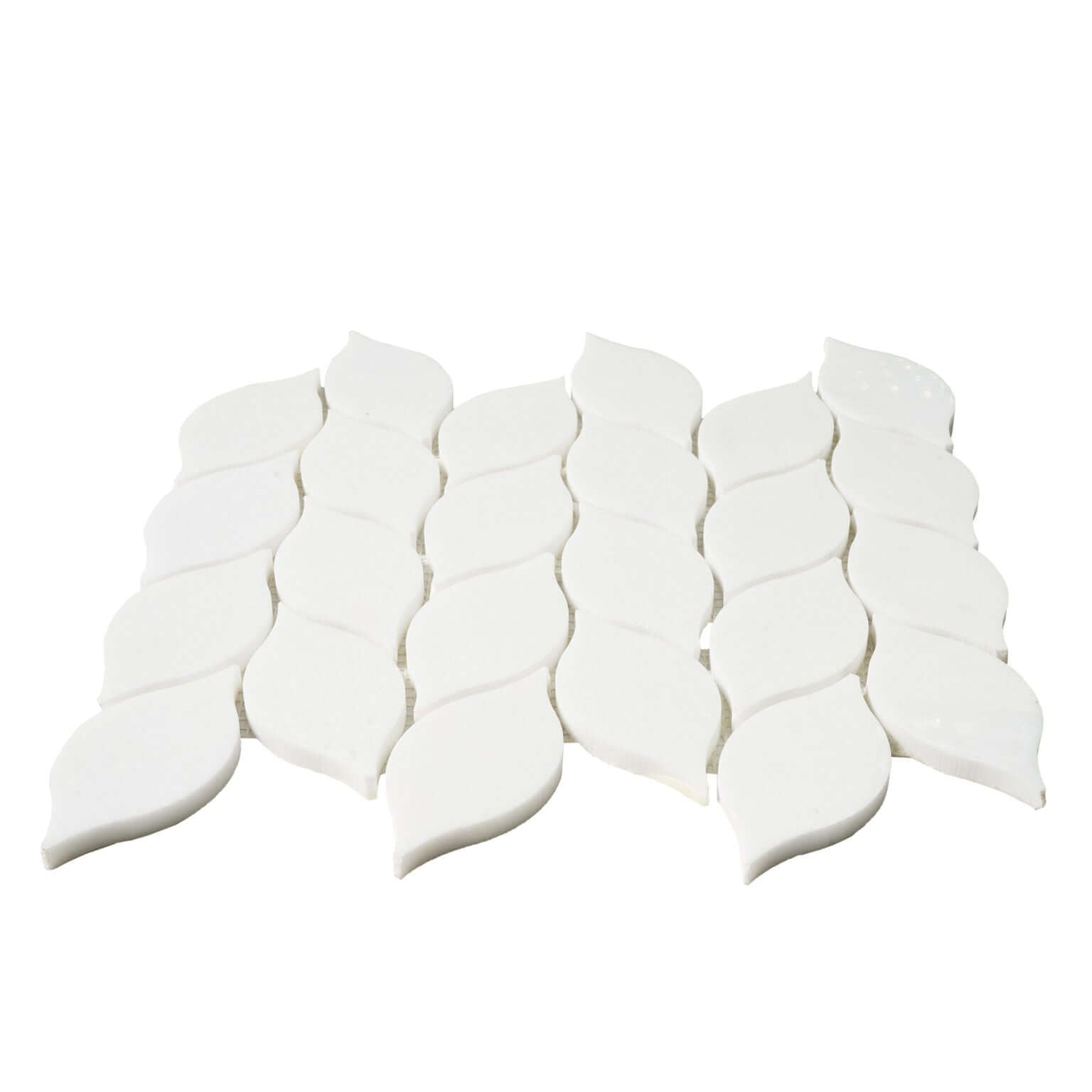 Thassos Leaf Motif Marble Mosaic Tile Polished