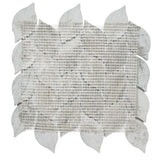 Thassos Leaf Motif Marble Mosaic Tile Polished