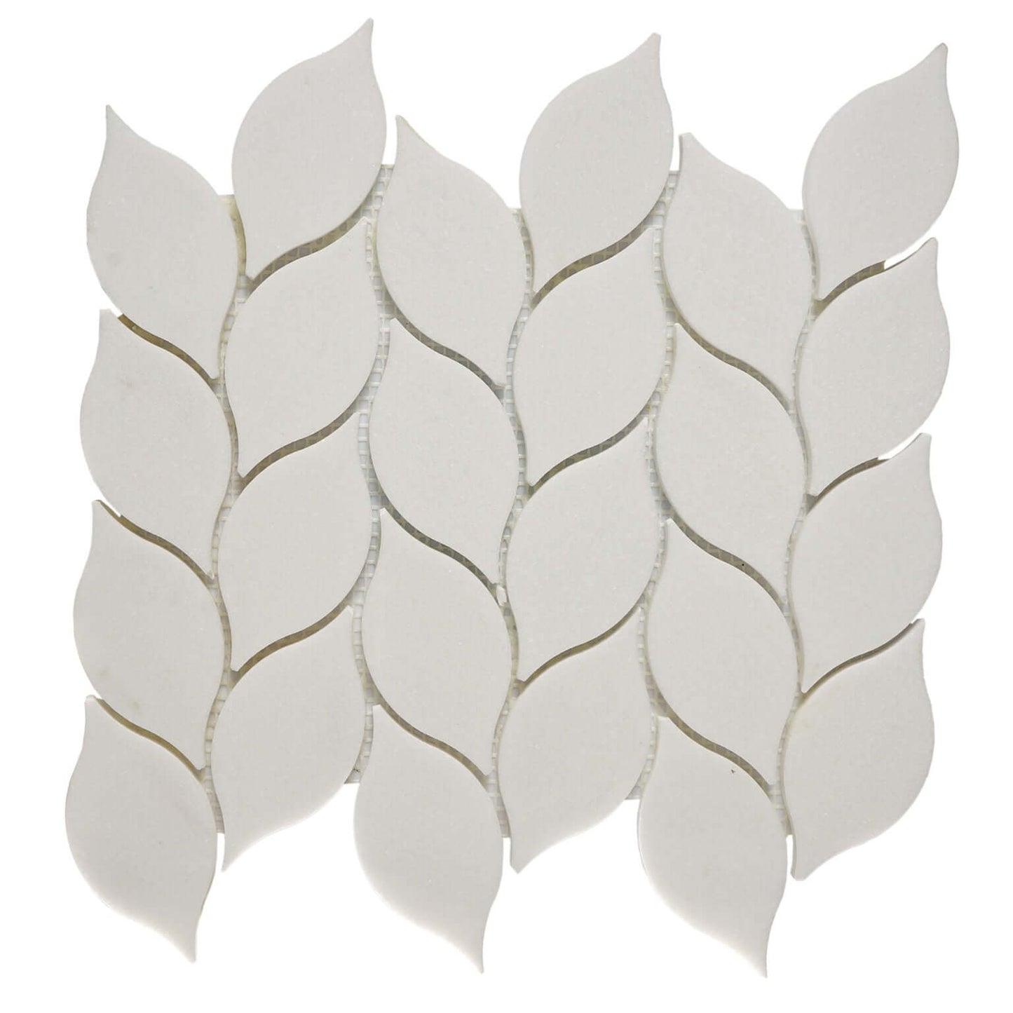 Thassos Leaf Motif Marble Mosaic Tile Polished