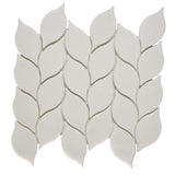 Thassos Leaf Motif Marble Mosaic Tile Polished