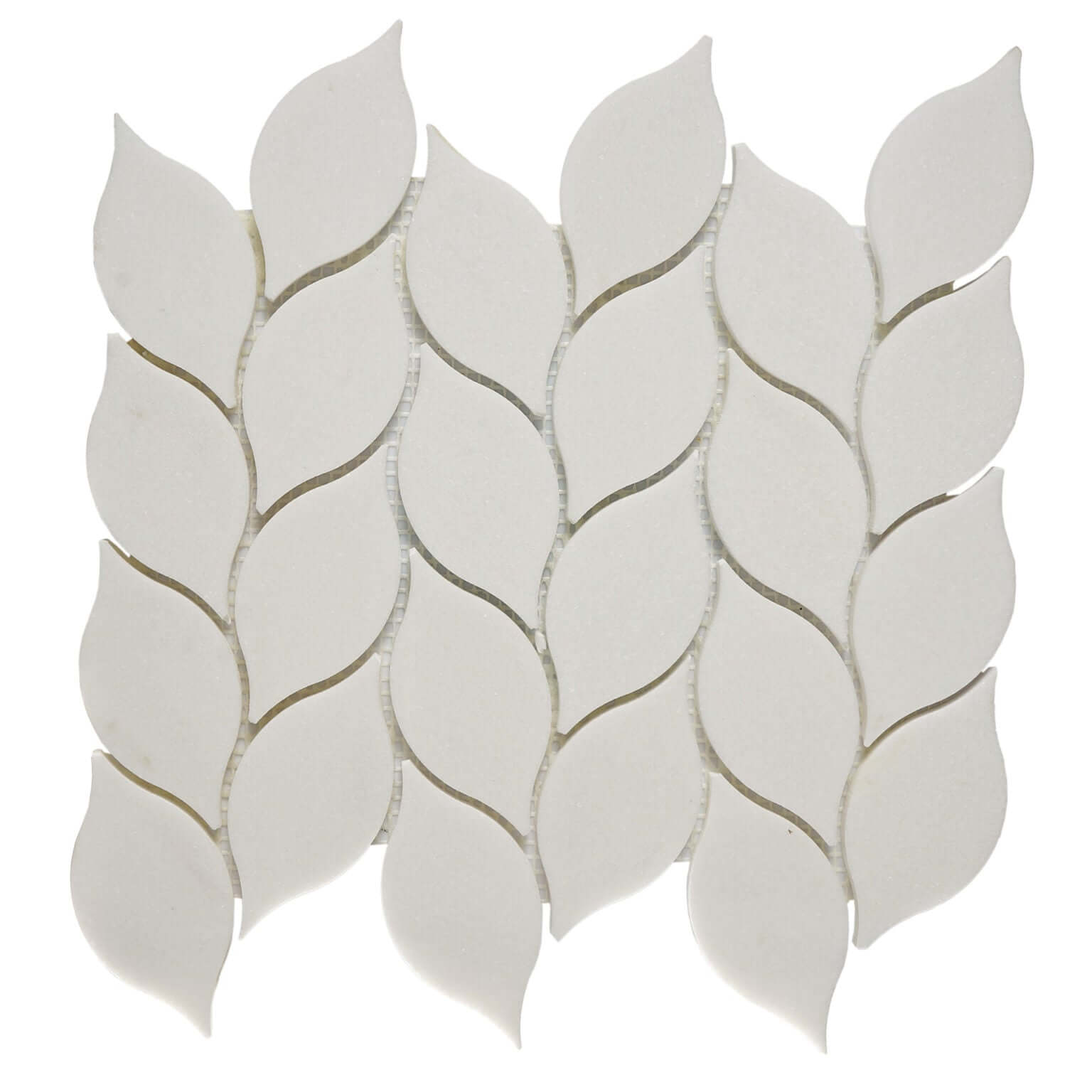 Thassos Leaf Motif Marble Mosaic Tile Polished