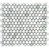 Thassos Green Marble Penny Round Mosaic