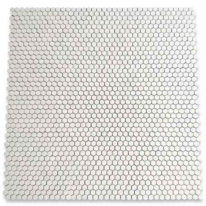 Thassos White Marble 1" Mini Hexagon Mosaic Tile