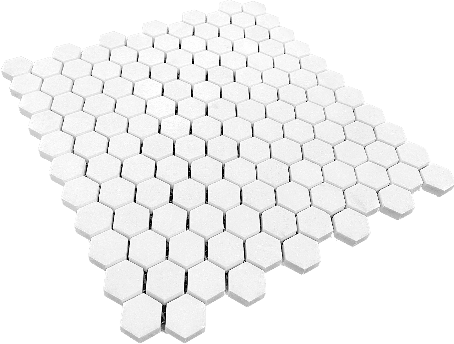Thassos White Marble 1" Mini Hexagon Mosaic Tile