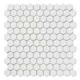 Thassos White Marble 1" Mini Hexagon Mosaic Tile