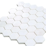 Thassos White Marble 2" Hexagon Mosaic Tile