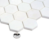 Thassos White Marble 2" Hexagon Mosaic Tile