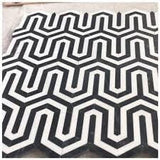 Thassos Black Arched Chevron Weave Mosaic Tile