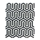Thassos Black Arched Chevron Weave Mosaic Tile
