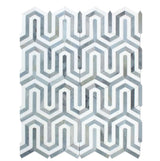 Thassos Gray Arched Chevron Weave Mosaic Tile