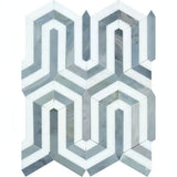 Thassos Gray Arched Chevron Weave Mosaic Tile