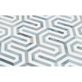 Thassos Gray Arched Chevron Weave Mosaic Tile