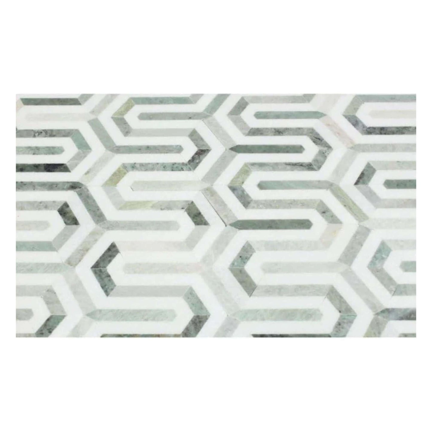 Thassos Green Arched Chevron Weave Marble Mosaic Tile