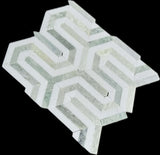 Thassos Green Arched Chevron Weave Marble Mosaic Tile