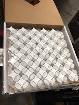 White Marble Flower Mosaic Tile