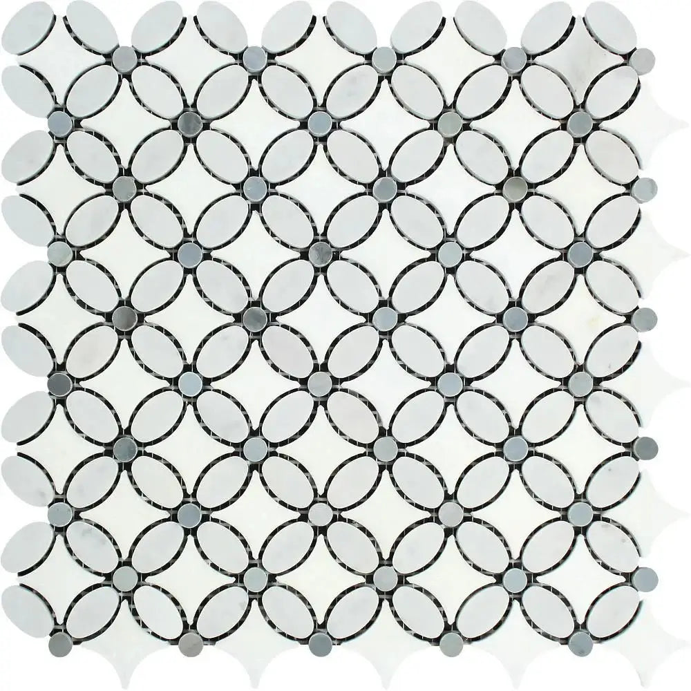 White Marble Flower Mosaic Tile