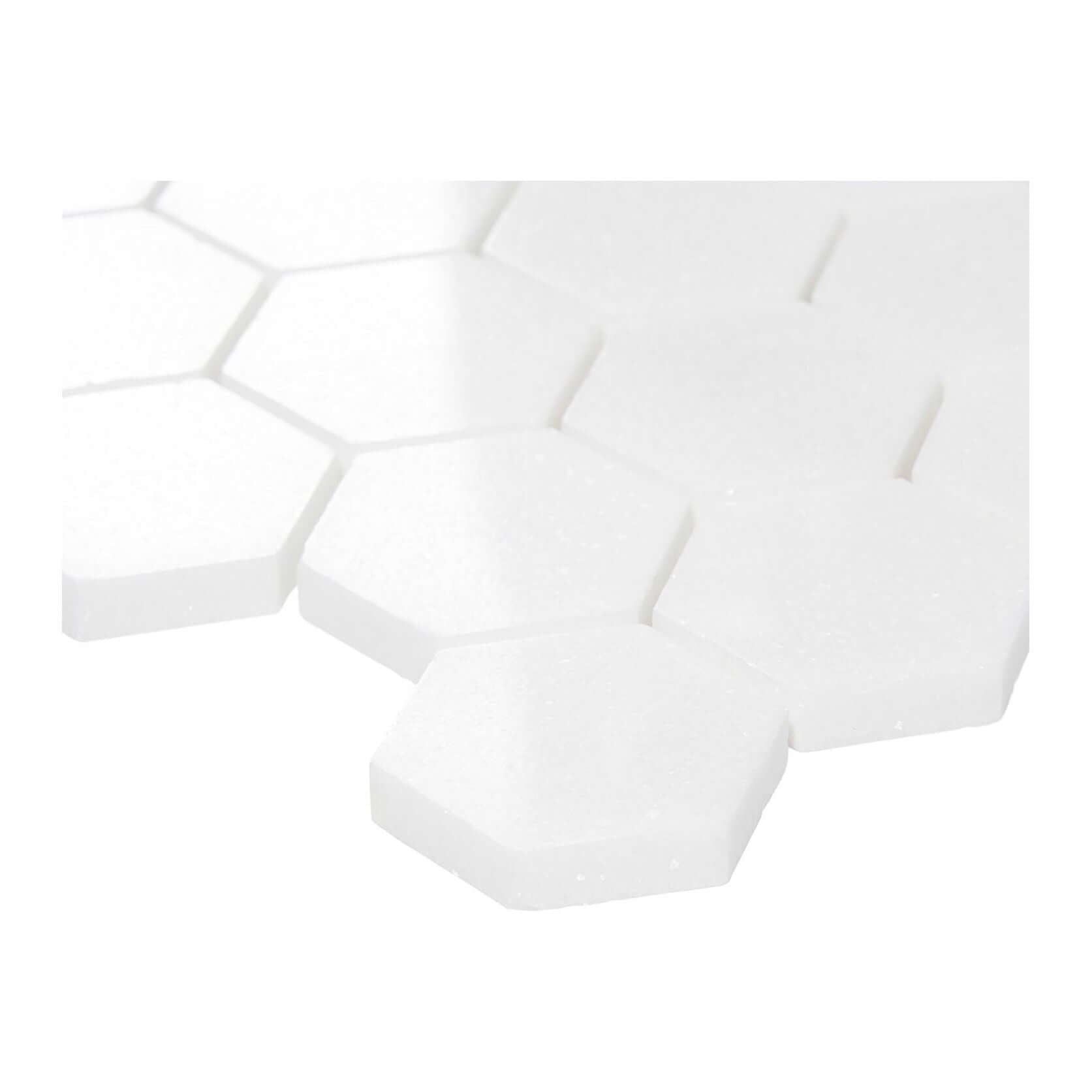 Thassos White Marble 2" Hexagon Mosaic Tile
