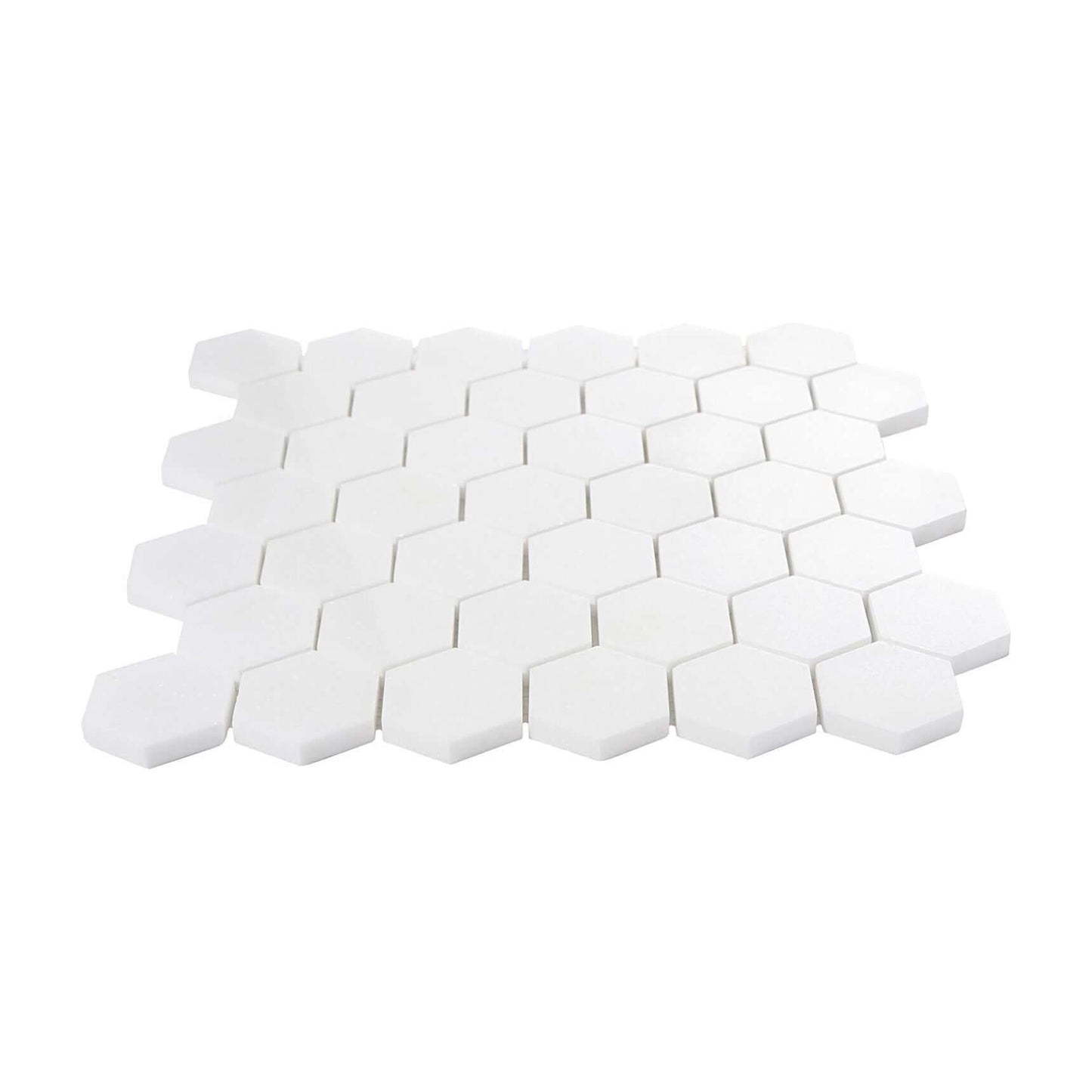 Thassos White Marble 2" Hexagon Mosaic Tile