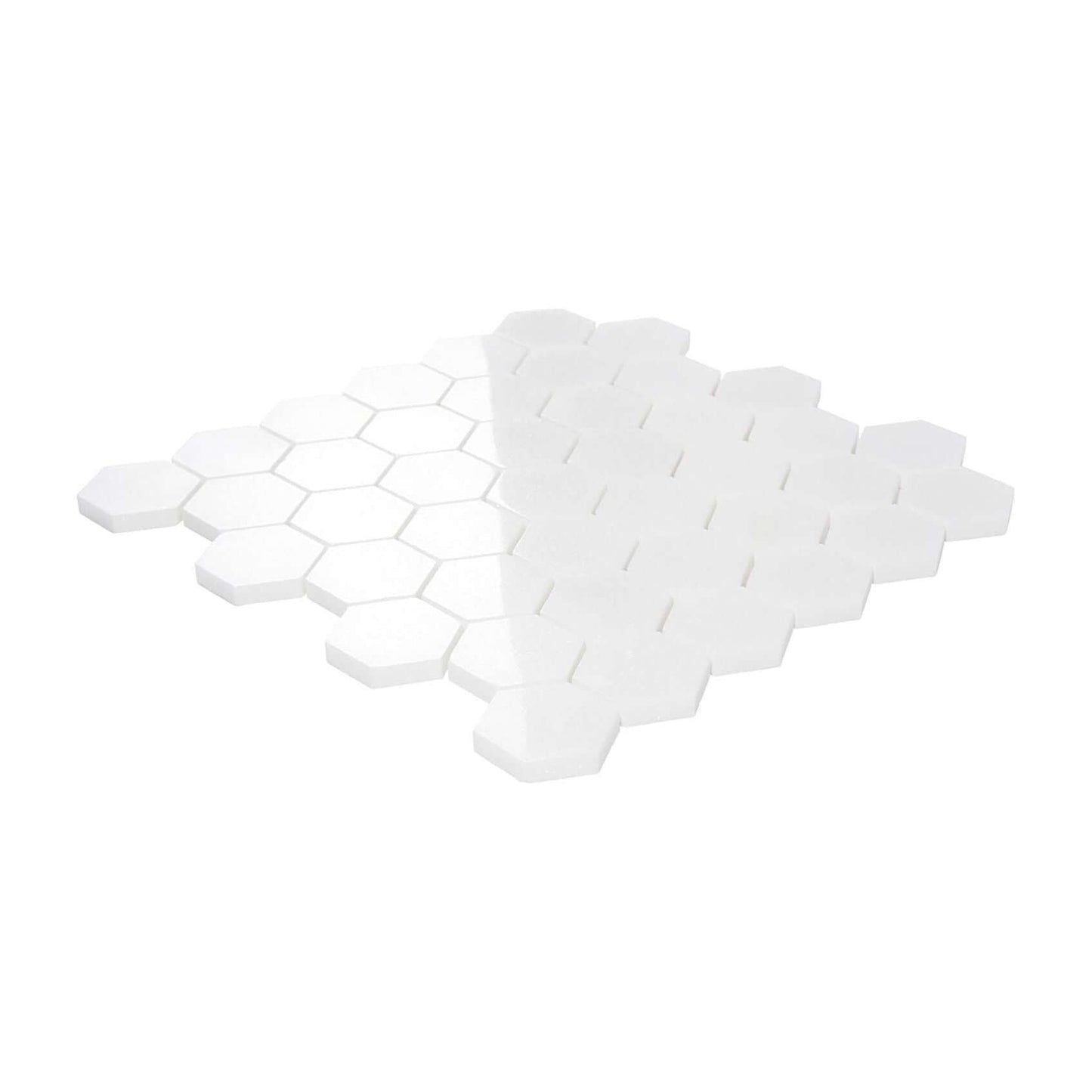 Thassos White Marble 2" Hexagon Mosaic Tile