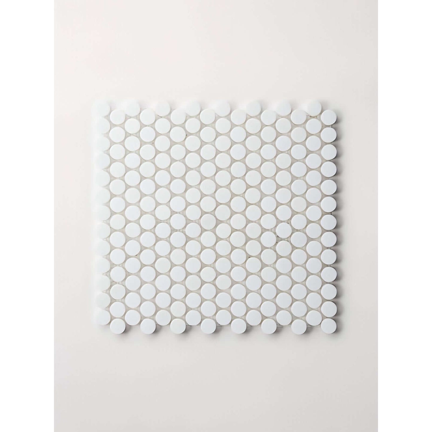 Thassos White Marble Penny Round Mosaic Polished / Honed