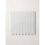 Thassos White Marble Penny Round Mosaic Polished / Honed