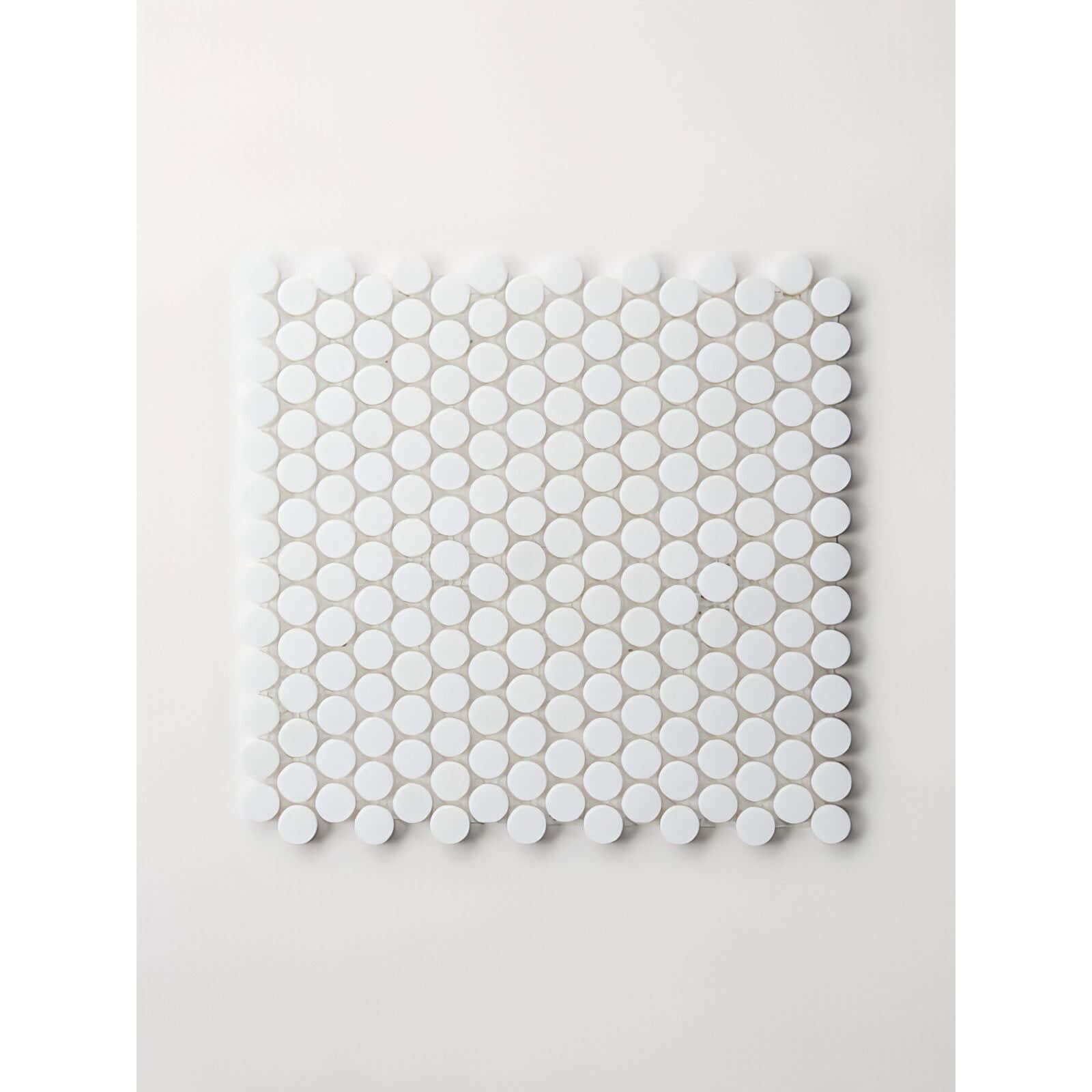 Thassos White Marble Penny Round Mosaic Polished / Honed
