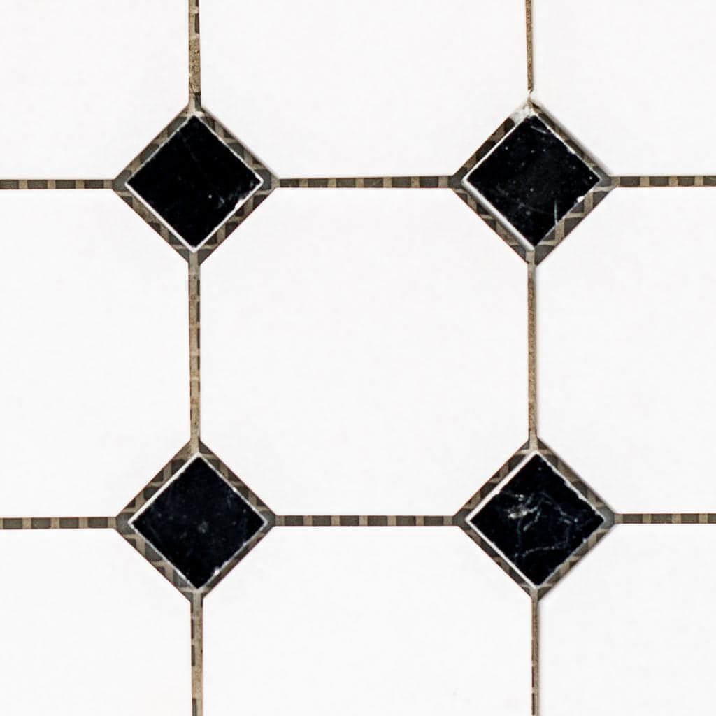 Thassos Black Marble Octagon Mosaic 12X12