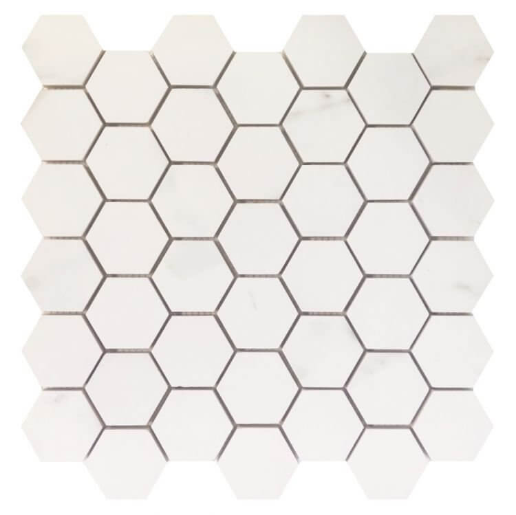 Trilogy Calacatta White Soft 2 x 2 Hexagon 12 x 12