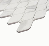 Calacatta Gold Marble Long Octagon Rhomboid Mosaic Tile with Calacatta Dots Polished