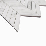 Calacatta Gold Italian Marble 1" x 4" Chevron Mosaic Tile Honed
